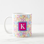 Neon Colors Pattern | Monogramm Kaffeetasse (Links)