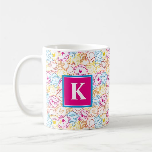 Neon Colors Pattern | Monogramm Kaffeetasse (Links)