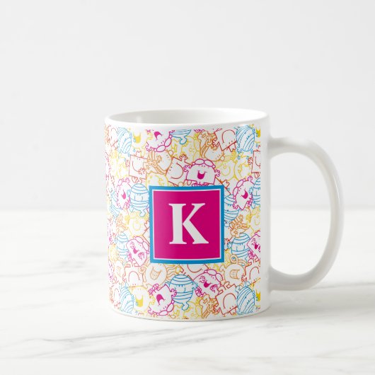Neon Colors Pattern | Monogramm Kaffeetasse (Rechts)