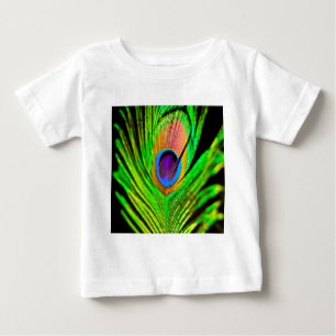 Neon Colors Peacock Feather Baby T-shirt