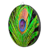 Neon Colors Peacock Feather Dartscheibe (Vorderseite rechts)