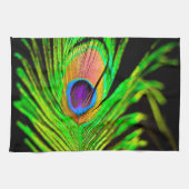 Neon Colors Peacock Feather Handtuch (Horizontal)