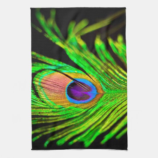 Neon Colors Peacock Feather Handtuch (Vertikal)