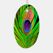 Neon Colors Peacock Feather Keramikornament (Rechts)