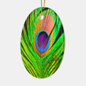 Neon Colors Peacock Feather Keramikornament (Links)