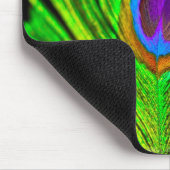 Neon Colors Peacock Feather Mousepad (Ecke)