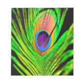 Neon Colors Peacock Feather Notizblock (Vorderseite)