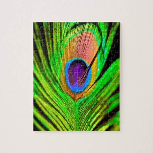 Neon Colors Peacock Feather Puzzle (Vertikal)