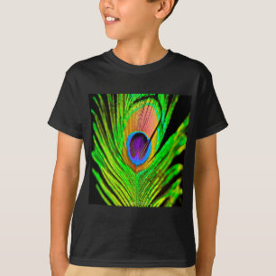 Neon Colors Peacock Feather T-Shirt