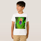 Neon Colors Peacock Feather T-Shirt (Vorne ganz)