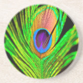 Neon Colors Peacock Feather Untersetzer (Vorne)