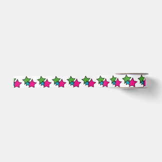 Neon Colors Pink Blue Green Stars Black Satinband