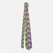 Neon Colors Question Mark Necktie Krawatte (Rückseite)