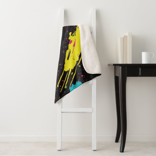 Neon Colors Retro Paint Spritzer Sherpadecke (Beispiel)