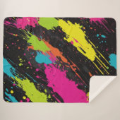 Neon Colors Retro Paint Spritzer Sherpadecke (Vorderseite (Horizontal))