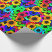 Neon Colors Sonnenblumen Kleine Druckerei Geschenkpapier (Ecke)