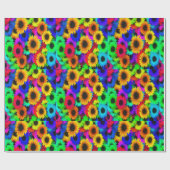 Neon Colors Sonnenblumen Kleine Druckerei Geschenkpapier (Flach)