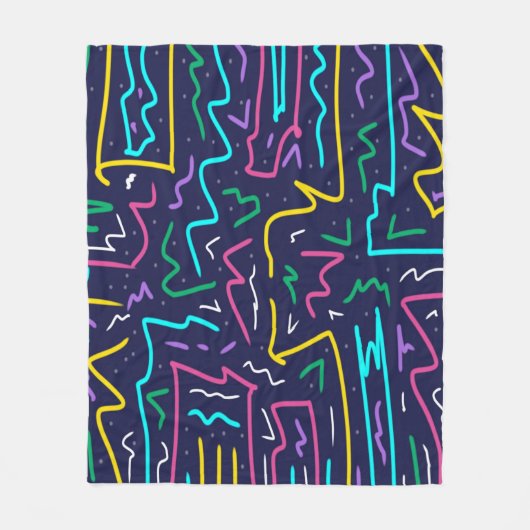 Neon Contrast Space Art Fleecedecke (Vorderseite)