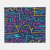 Neon Contrast Space Art Fleecedecke (Vorderseite (Horizontal))