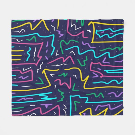 Neon Contrast Space Art Fleecedecke (Vorderseite (Horizontal))