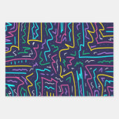 Neon Contrast Space Art Geschenkpapier Set (Vorderseite 2)