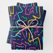 Neon Contrast Space Art Geschenkpapier Set (Beispiel)