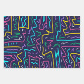 Neon Contrast Space Art Geschenkpapier Set (Vorderseite)