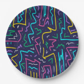 Neon Contrast Space Art Pappteller (Vorderseite)