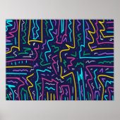 Neon Contrast Space Art Poster (Vorne)