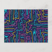 Neon Contrast Space Art Postkarte (Vorderseite)