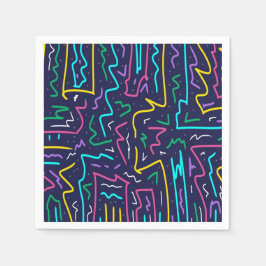 Neon Contrast Space Art Serviette