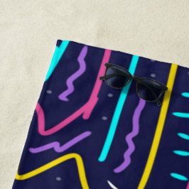 Neon Contrast Space Art Strandtuch