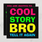 Neon Cool Story Bro Einladung (Vorne/Hinten)