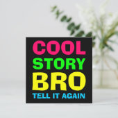 Neon Cool Story Bro Einladung (Stehend Vorderseite)