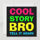 Neon Cool Story Bro Einladung (Vorderseite)