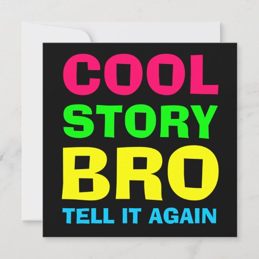 Neon Cool Story Bro Einladung (Vorderseite)