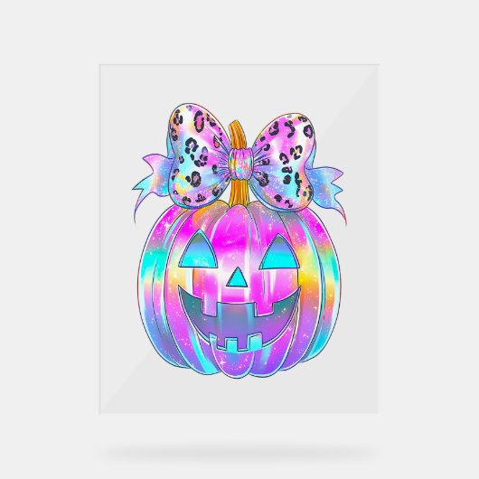 Neon Coquette Halloween Pumpkin Acrylschild (Vorderseite)