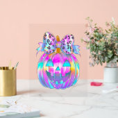 Neon Coquette Halloween Pumpkin Acrylschild (Hochzeit)