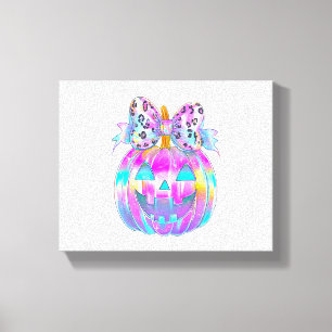 Neon Coquette Halloween Pumpkin Leinwanddruck