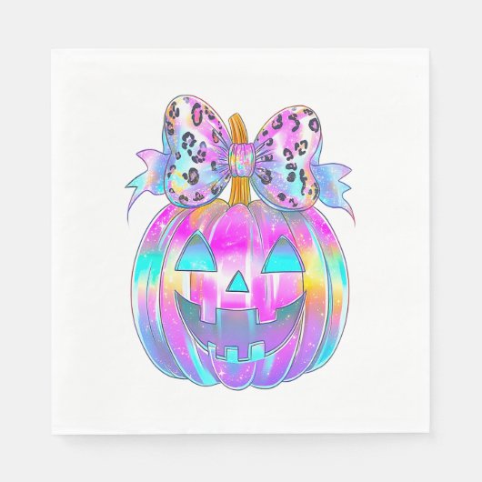 Neon Coquette Halloween Pumpkin Serviette (Vorderseite)