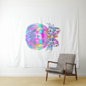 Neon Coquette Halloween Pumpkin Wandteppich (Beispiel (Horizontal))