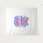 Neon Coquette Halloween Pumpkin Wandteppich (Vorderseite (Horizontal))