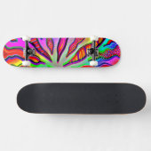 Neon Coral Branch Skateboard (Horizontal)