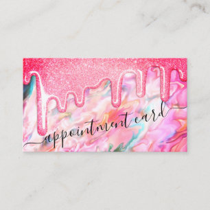 Neon Coral Pearl Opal Glitzer Tropfen Ernennung Visitenkarte