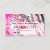 Neon Coral Pearl Opal Glitzer Tropfen Ernennung Visitenkarte (Rückseite)