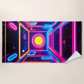 Neon Corridor: Eine digitale Odyssee Strandtuch (Vorderseite)