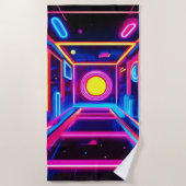 Neon Corridor: Eine digitale Odyssee Strandtuch (Vorderseite)