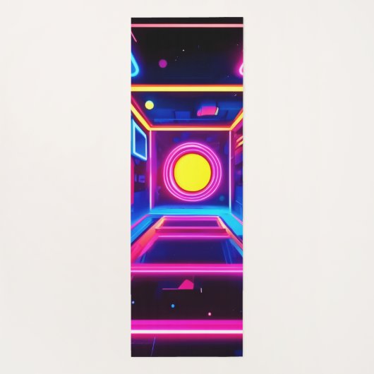 Neon Corridor: Eine digitale Odyssee Yogamatte (Rückseite)