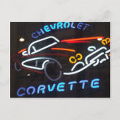 Neon Corvette Postkarte (Vorderseite)