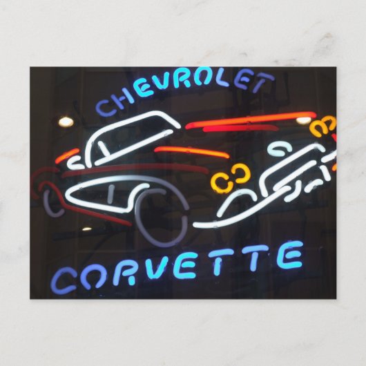Neon Corvette Postkarte (Vorderseite)